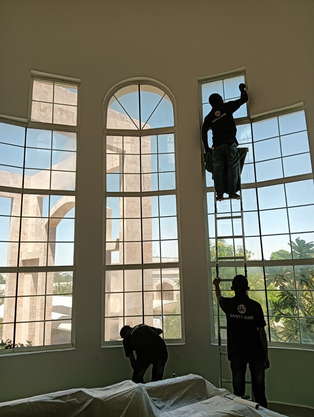 Modern interior with tinted glass
