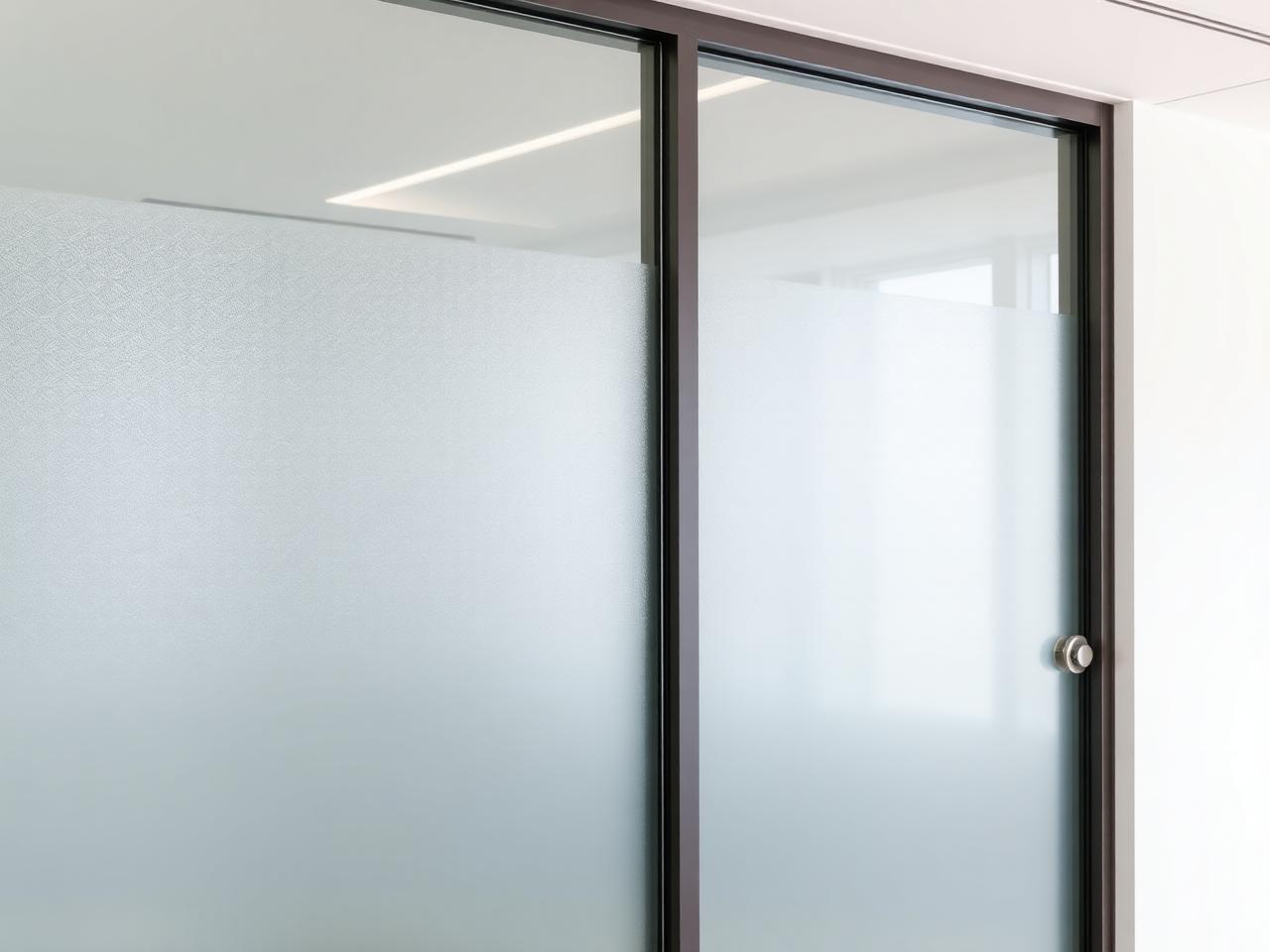 decorative privacy film on commercial glass in Dubai office building