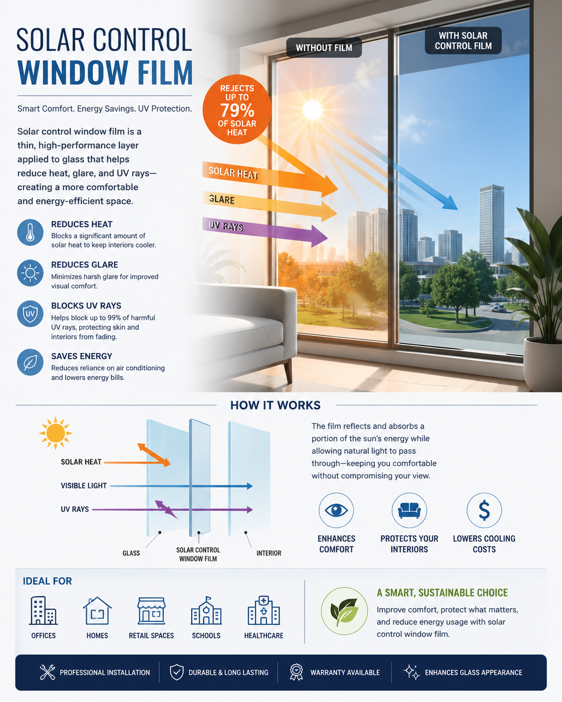 Solar tint installed on Dubai villa windows for heat and UV protection